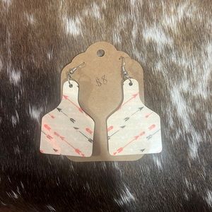 Super cute cow tag shape western earrings